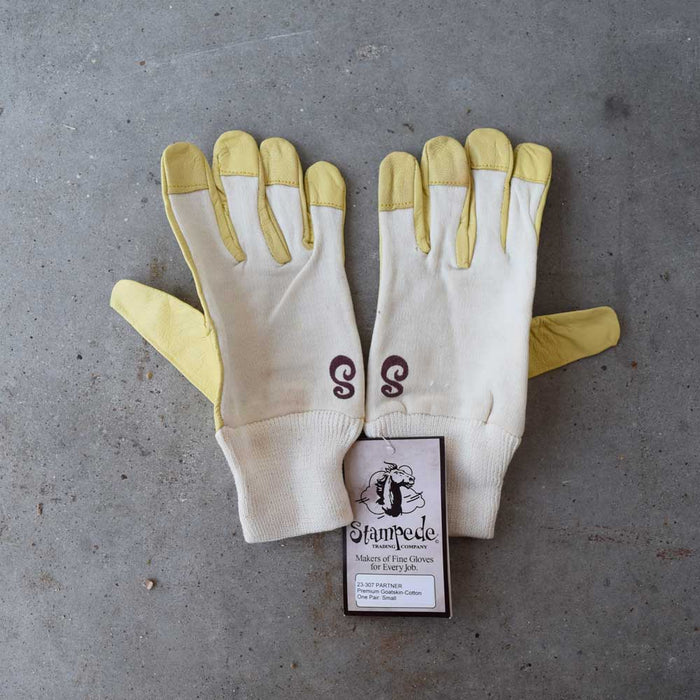 NEW Stampede Premium Goatskin Cotton Gloves Sale Barn Teskey's XS