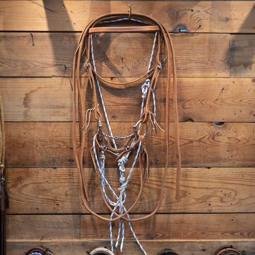 CHS Twisted Snaffle Bridle Rig w/Martingale Tack - Training Cow Horse Supply