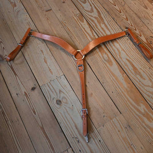 King Saddlery 1 1/2" Leather 3-Piece Breast Collar Tack - Breast Collars King Saddlery