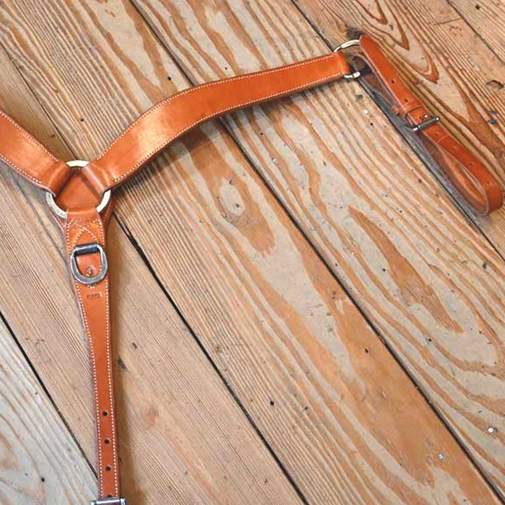 King Saddlery 1 1/2" Leather 3-Piece Breast Collar Tack - Breast Collars King Saddlery