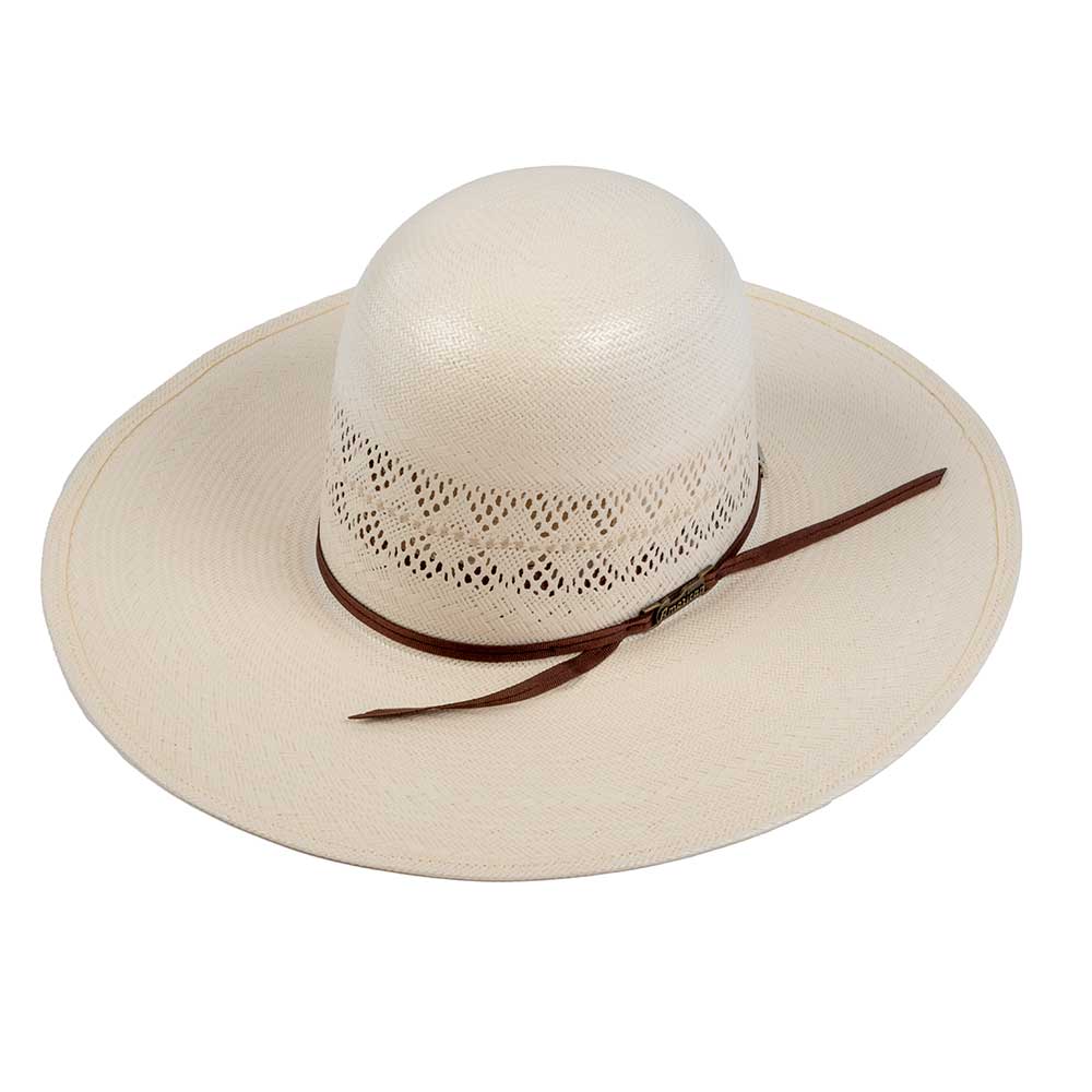 American Fancy Vent Open Crown Straw Hat HATS - STRAW HATS American Hat Co.   