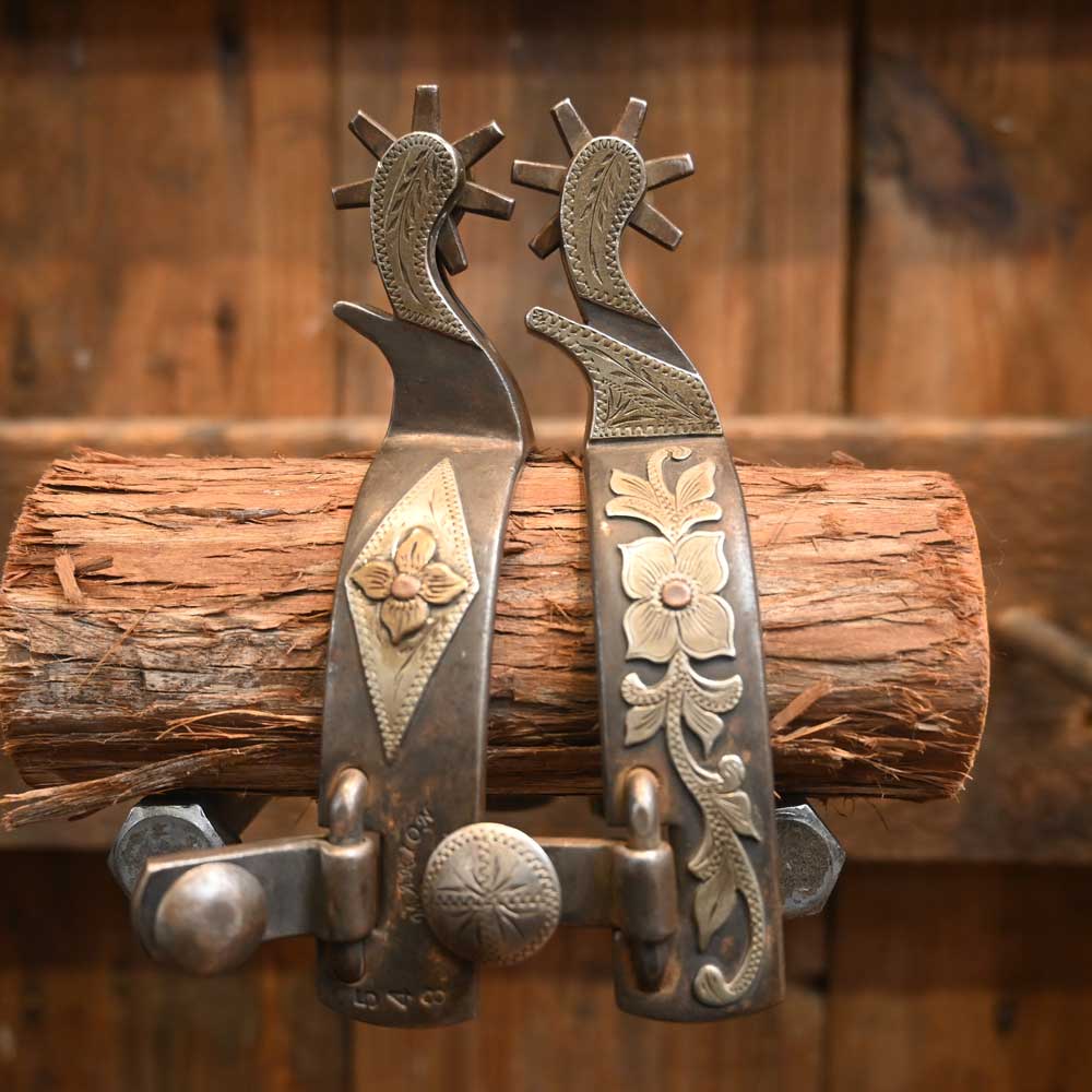 Marion Silver Mounted 7pt Spurs Tack - Spurs Marion