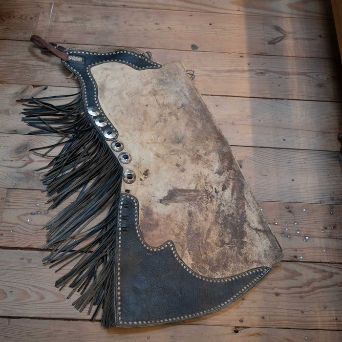 Dan Wheelock Leather Anchor Heart Stepthrough Chaps Tack - Chaps & Chinks Dan Wheelock