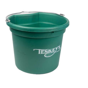 Teskey's 20 Quart Flat Back Bucket Barn Supplies - Buckets & Hangers MISC Hunter Green  