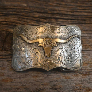 Teskey's Long Horn Steer Buckle   _CA788 ACCESSORIES - Additional Accessories - Buckles Teskey's   