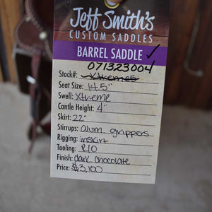 14.5" JEFF SMITH XTREME BARREL SADDLE Saddles Jeff Smith   