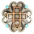 Turquoise Copper Cross Concho
