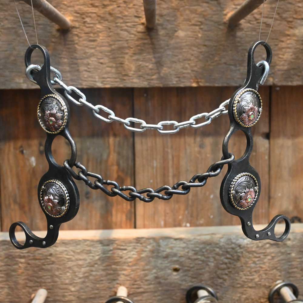 Paul Petska Chain Gag Bit - Turq. Flower Tack - Bits Paul Petska