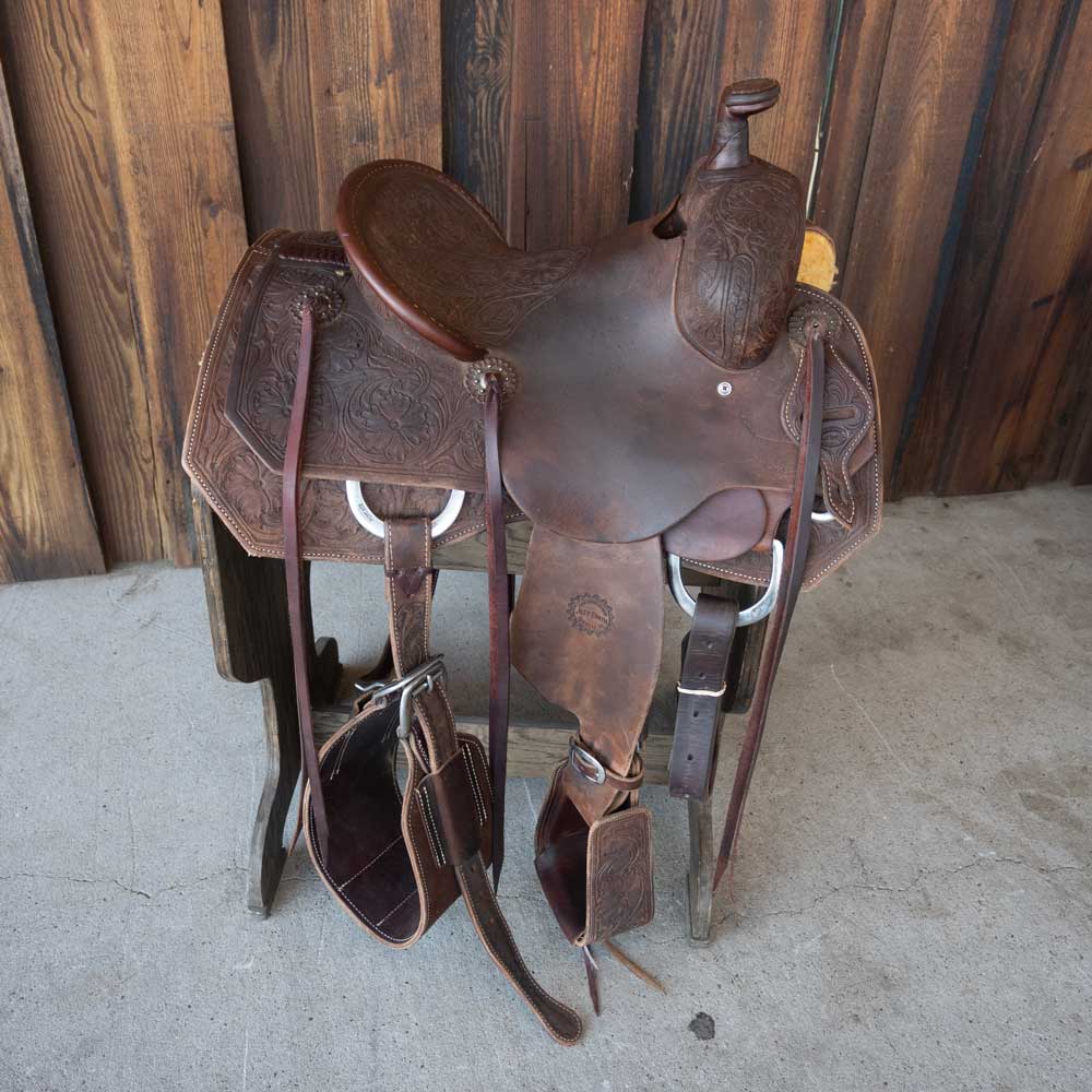 13.5" USED JEFF SMITH ROPING SADDLE Saddles Jeff Smith   