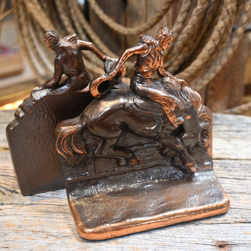 Vintage "Sheridan Cowboys" Bookends _CA1228 Collectibles Teskeys