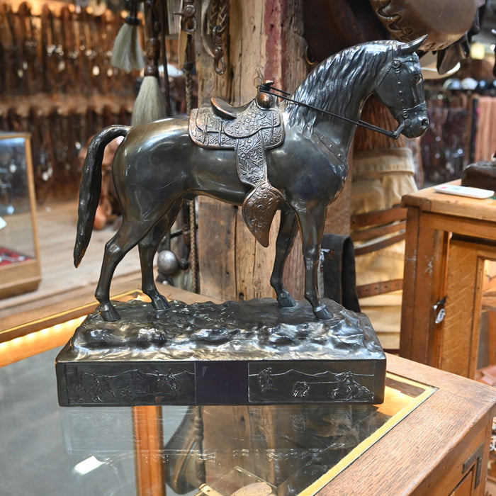 Vintage Brass Saddled Horse Statue Collectibles Teskey's