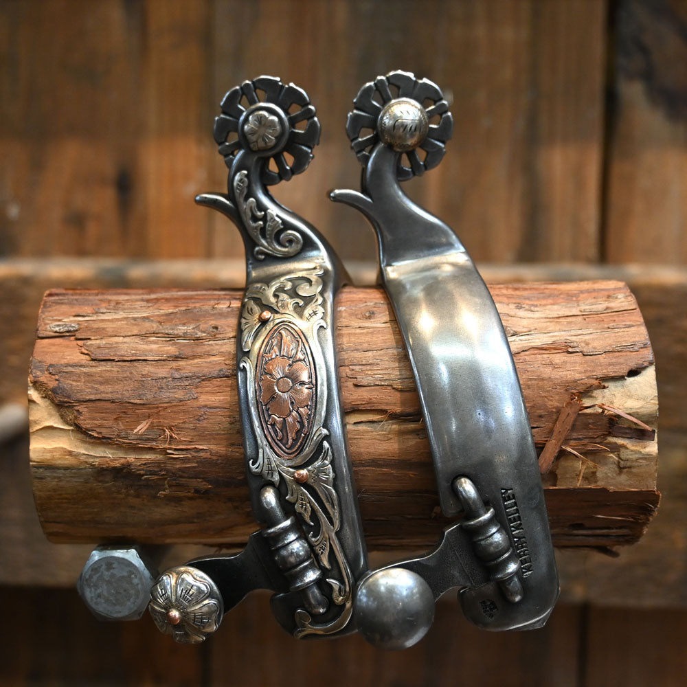 Kerry Kelley Silver Floral Mounted Spurs