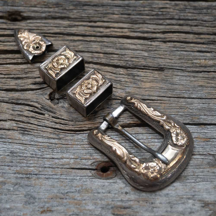 Vintage Holland San Angelo Sterling & 10K Gold 4 Pc. Belt Buckle ACCESSORIES - Additional Accessories - Buckles Holland San Angelo