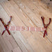 Handmade Red & White Mohair Tripping Collar Tack - Breast Collars Iron Horse Head Brand