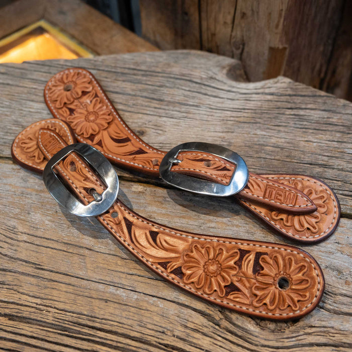 Casey Tew Youth/Lady Fully Tooled Spur Straps