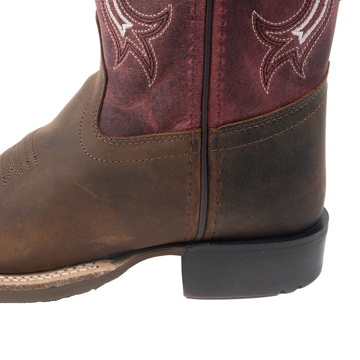 Old West Youth Brown Leather Boot