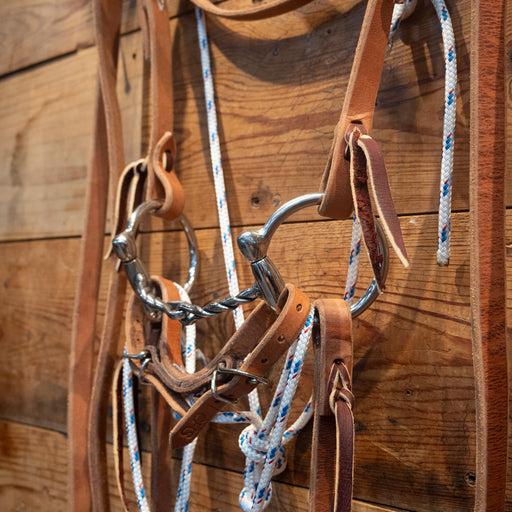 CHS Twisted Snaffle Bridle Rig w/Martingale Tack - Training Cow Horse Supply