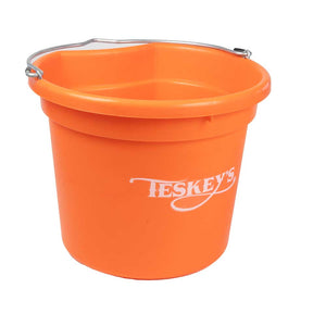 Teskey's 20 Quart Flat Back Bucket Barn - Buckets & Hangers Teskey's Orange  