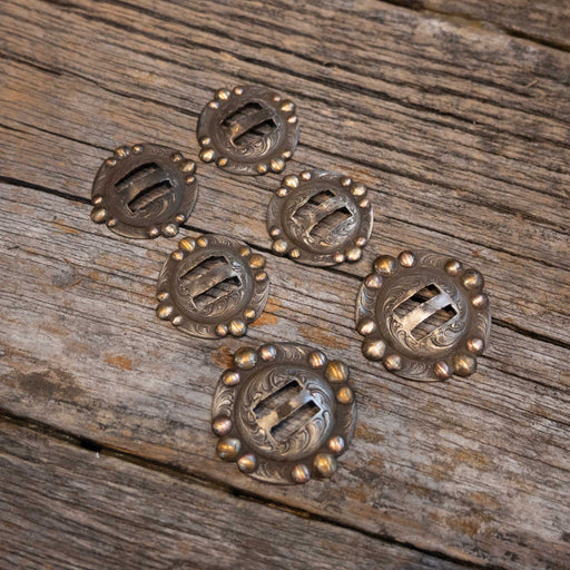 Vintage Concho Saddle Set Tack - Conchos & Hardware misc