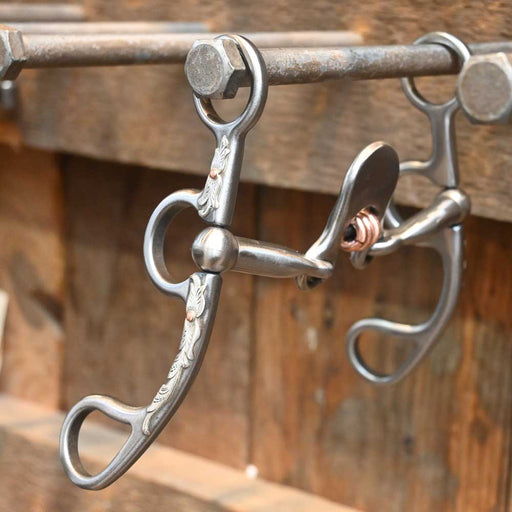 Kerry Kelley 50 Silver Mounted  Floating Spoon with Copper Rings Bit KK1052 Tack - Bits Kerry Kelley   