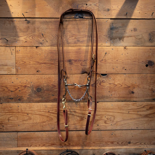 Silver Mounted Twisted Wire Dog Bone Bridle Rig Tack - Rigs MISC