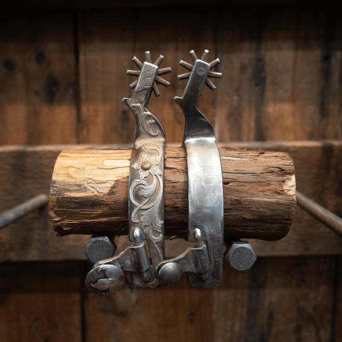 B. Anthony Silver Mounted 9pt Spurs