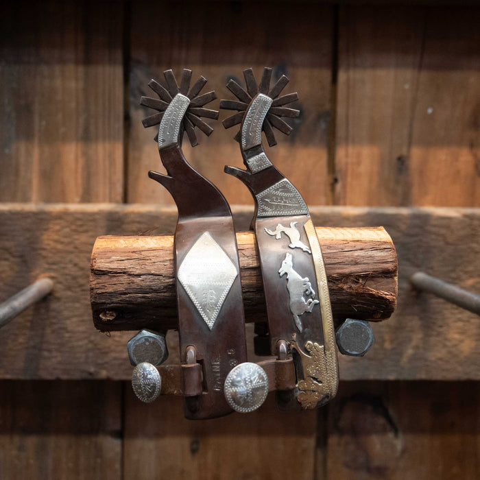 Jeff Payne Silver Mounted 12pt. Spurs