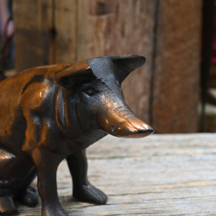 Vintage Cast Iron Piggy Bank "Souvenier Chicago Stockyards"
