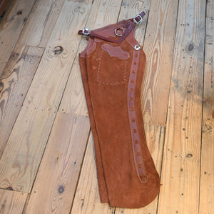 Shotgun Chaps - Large RUST with Rust Accent Rough-Out CHAP1011 Tack - Chaps & Chinks Teskey's