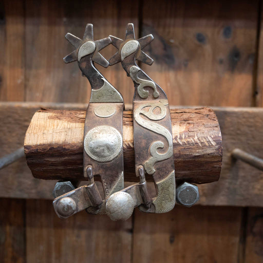 Holtman Silver Mounted 6pt. Spurs Tack - Spurs Holtman