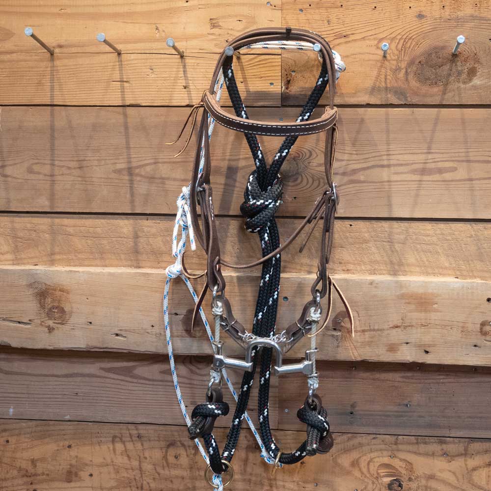 Cow Horse Supply Bridle Rig with String Rope Martingale CHS169 Teskeys