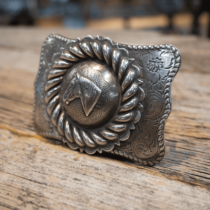 Vintage Handmade Sterling Silver Belt Buckle