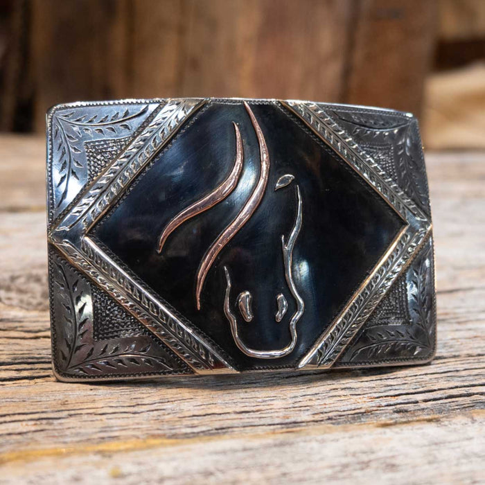 Peeples Slider Horse Design Belt Buckle