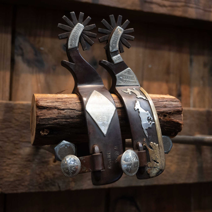 Jeff Payne Silver Mounted 12pt. Spurs
