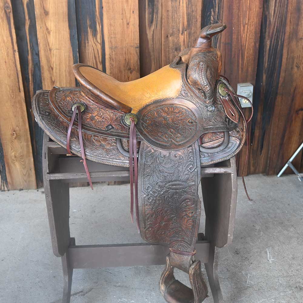 Vintage 1950's Western Saddle with lots of Silver Accents - Western Decor  _CA823 Saddles Teskey's   