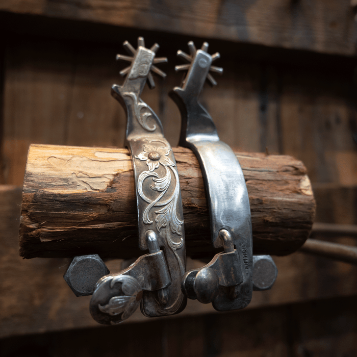 B. Anthony Silver Mounted 9pt Spurs