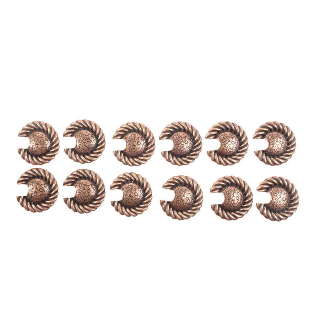 New Bronze Floral Set Of 12 1 1/2" Conchos Sale Barn MISC   