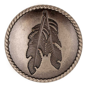 Roped Edge Feather Concho Tack - Conchos & Hardware - Conchos MISC   