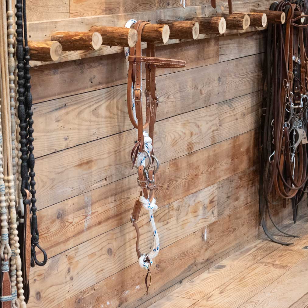 Cow Horse Supply Twisted Wire O-Ring Mitch Martingale Bridle Rig Tack - Rigs Cow Horse Supply