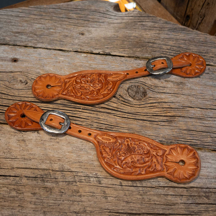 Bob Marrs Hand-Tooled Floral Spur Straps - Multiple Patterns
