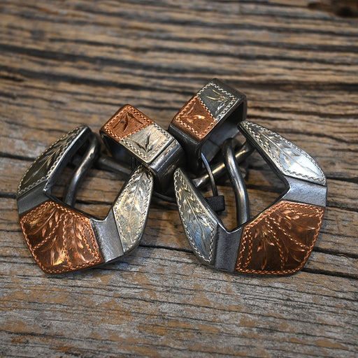 Josh Ownbey 5/8" Silver & Copper Buckle Set Tack - Conchos & Hardware Josh Ownbey Cowboy Line
