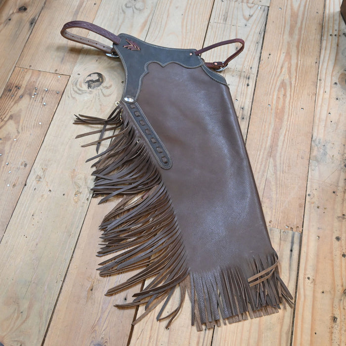 Large Dark Chocolate Slick Leather Chinks Tack - Chaps & Chinks Teskey's