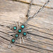 Vintage Sterling Turquoise Cross Pendant Necklace Women - Accessories - Jewelry - Necklaces MISC