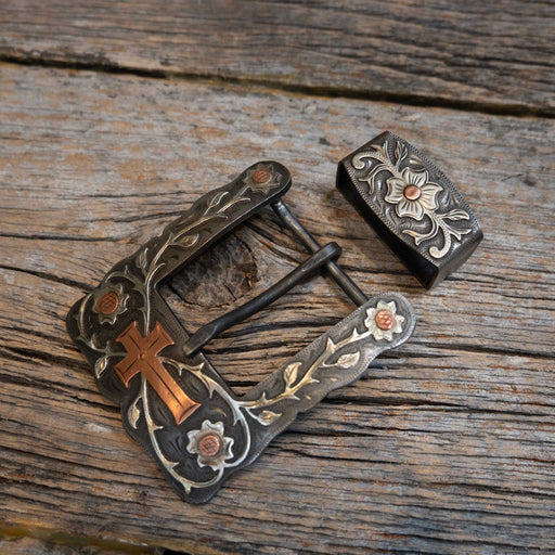 Scribner 2 Pc. Copper Cross Buckle 025 ACCESSORIES - Additional Accessories - Buckles Dale Scribner