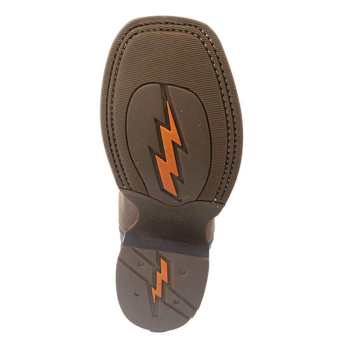 Old West Youth Brown Leather Boot