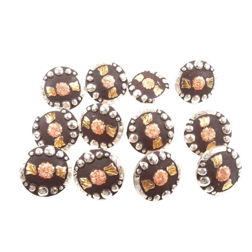 New Floral Set Of 12 1" Conchos Sale Barn MISC   