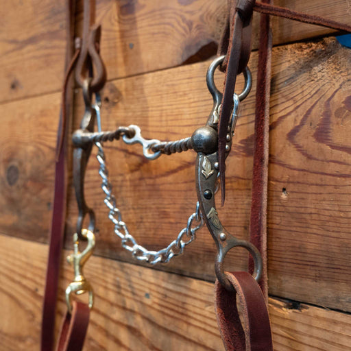 Silver Mounted Twisted Wire Dog Bone Bridle Rig Tack - Rigs MISC