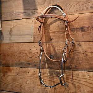 Cow Horse Supply Bridle - 3 Piece Twist - Dogbone - Sliding Gag - Lariat Poll  CHS262 Tack - Training - Headgear Cow Horse Supply   