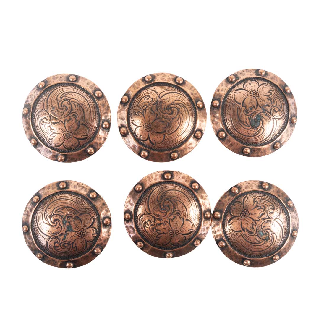 New Bronze Set Of 6 1 1/2" Conchos Sale Barn MISC   