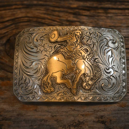 Teskey's Engraved Bronc Rider Buckle ACCESSORIES - Additional Accessories - Buckles Teskey's